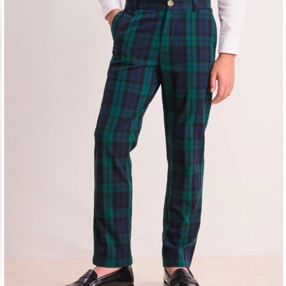 Vineyard Vines Green and Blue Formal Tartan Pants
